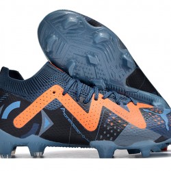 Puma Future Ultimate FG Low-Top Dark Blue Orange For Women And Men Soccer Cleats 