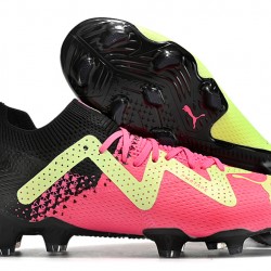 Puma Future Ultimate FG Low-Top Green Black Pink For Women And Men Soccer Cleats 