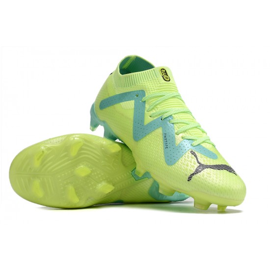 Puma Future Ultimate FG Low-Top Green Turqoise For Women And Men Soccer Cleats