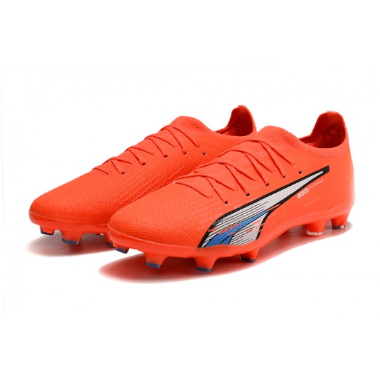 Puma Future Ultimate FG Low-Top Red Grey For Men Soccer Cleats 