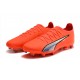 Puma Future Ultimate FG Low-Top Red Grey For Men Soccer Cleats