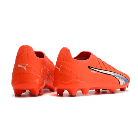 Puma Future Ultimate FG Low-Top Red Grey For Men Soccer Cleats