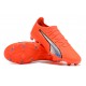 Puma Future Ultimate FG Low-Top Red Grey For Men Soccer Cleats