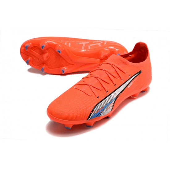 Puma Future Ultimate FG Low-Top Red Grey For Men Soccer Cleats