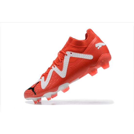 Puma Future Ultimate FG Low-Top Red White For Men Soccer Cleats