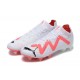 Puma Future Ultimate FG Low-Top White Black Purple For Women And Men Soccer Cleats
