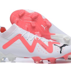 Puma Future Ultimate FG Low-Top White Pink For Men Soccer Cleats 