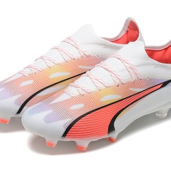 Puma Future Ultimate FG Low-Top White Pink For Men Soccer Cleats 