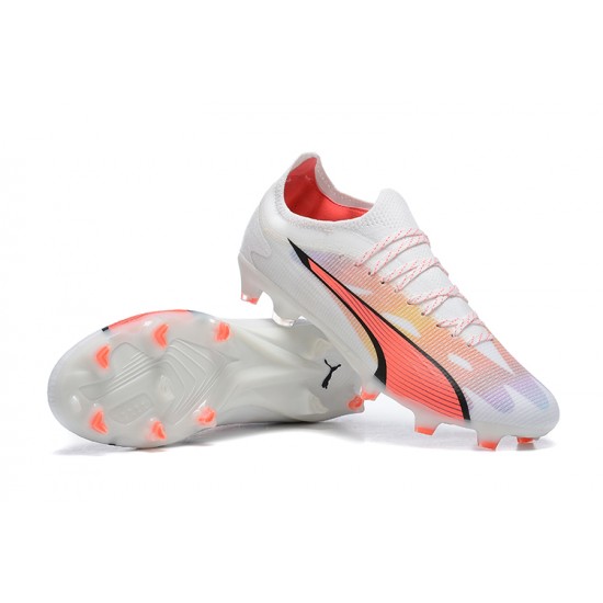 Puma Future Ultimate FG Low-Top White Pink For Men Soccer Cleats