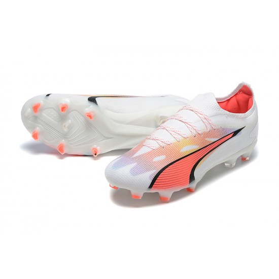 Puma Future Ultimate FG Low-Top White Pink For Men Soccer Cleats