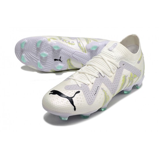 Puma Future Ultimate FG Low-Top White Pink For Men Soccer Cleats