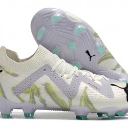 Puma Future Ultimate FG Low-Top White Turqoise For Women And Men Soccer Cleats