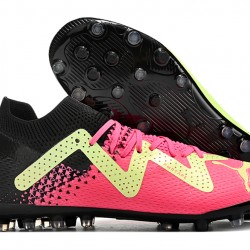 Puma Future Ultimate MG Low-Top Black Pink Green For Women And Men Soccer Cleats