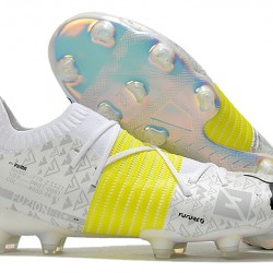 Puma Future Z 1.1 FG Low-Top White Yellow Black Men Soccer Cleats