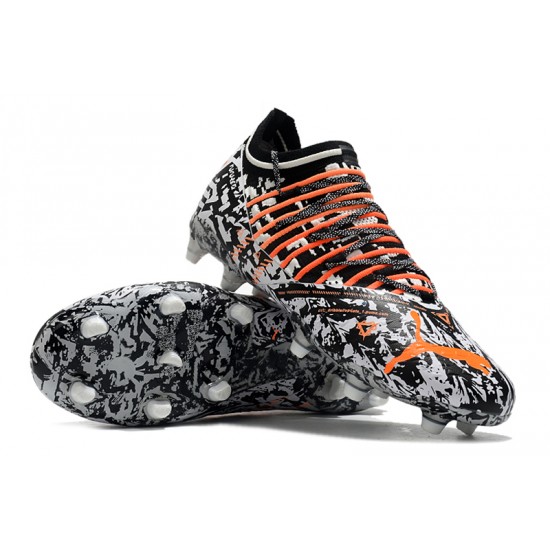 Puma Future Z 1.3 FG Low-Top Black Orange For Women And Men Soccer Cleats