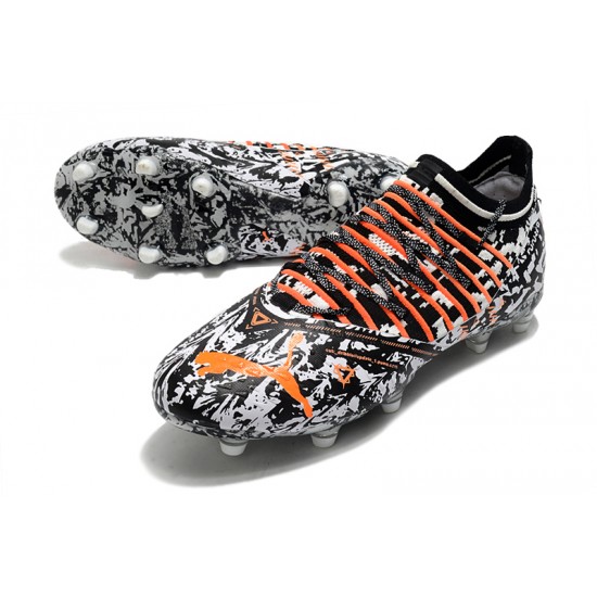 Puma Future Z 1.3 FG Low-Top Black Orange For Women And Men Soccer Cleats