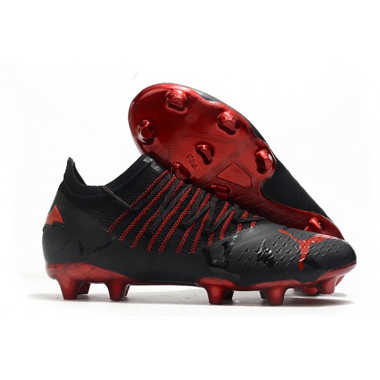 Puma Future Z 1.3 Instinct FG Low-Top Black Red For Men Soccer Cleats