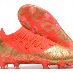 Puma Future Z 1.3 Instinct FG Low-Top Gold Red For Women And Men Soccer Cleats