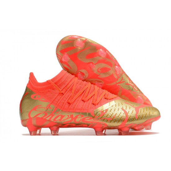 Puma Future Z 1.3 Instinct FG Low-Top Gold Red For Women And Men Soccer Cleats
