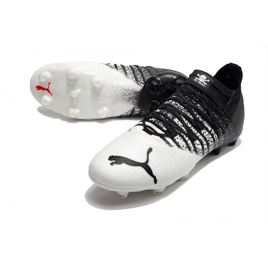 Puma Future Z 1.3 Instinct FG Low-Top White And Black For Men Soccer Cleats