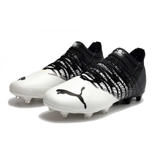 Puma Future Z 1.3 Instinct FG Low-Top White And Black For Men Soccer Cleats