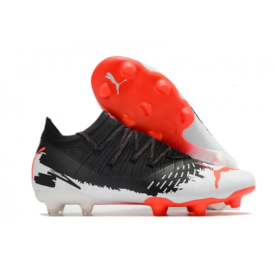 Puma Future Z 1.3 Instinct FG Low-Top White Black Red For Women And Men Soccer Cleats