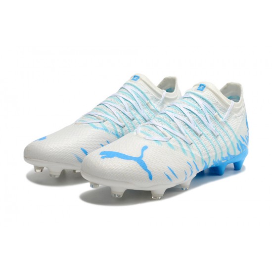 Puma Future Z 1.3 Instinct FG Low-Top White Blue For Men Soccer Cleats