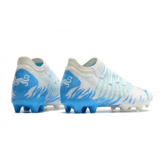 Puma Future Z 1.3 Instinct FG Low-Top White Blue For Men Soccer Cleats