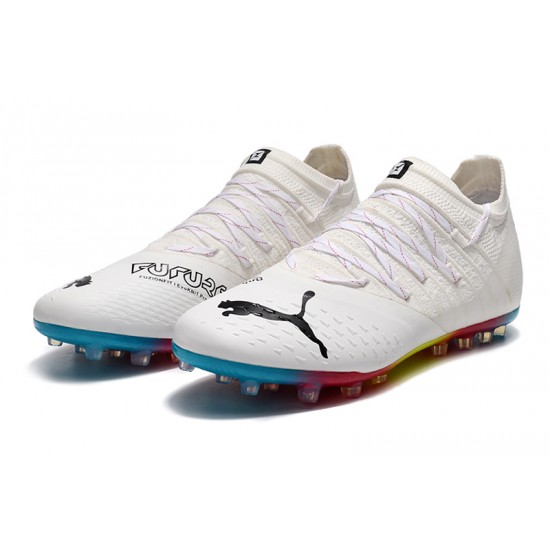 Puma Future Z 1.3 Instinct MG Low-Top White Blue Yellow For Men Soccer Cleats