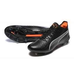 Puma King Ultimate Icon MG Low-Top Black Orange For Men Soccer Cleats 