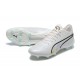 Puma King Ultimate Icon MG Low-Top White Black Pink For Men Soccer Cleats 