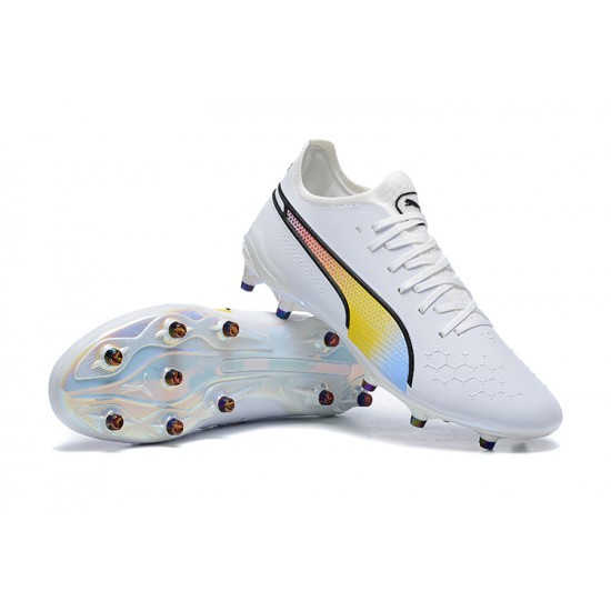 Puma King Ultimate Icon MG Low-Top White Multi For Men Soccer Cleats