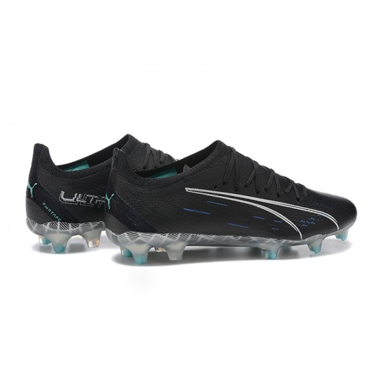 Puma Ultra Ultimate FG Low-Top Black Blue For Men Soccer Cleats