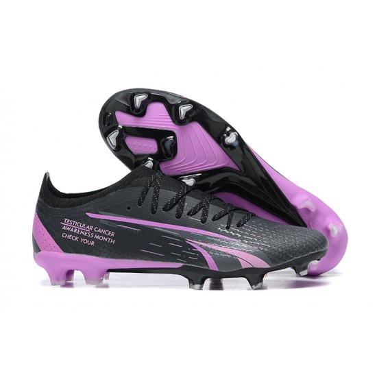 Puma Ultra Ultimate FG Low-Top Black Purple For Men Soccer Cleats