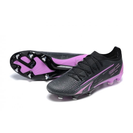 Puma Ultra Ultimate FG Low-Top Black Purple For Men Soccer Cleats