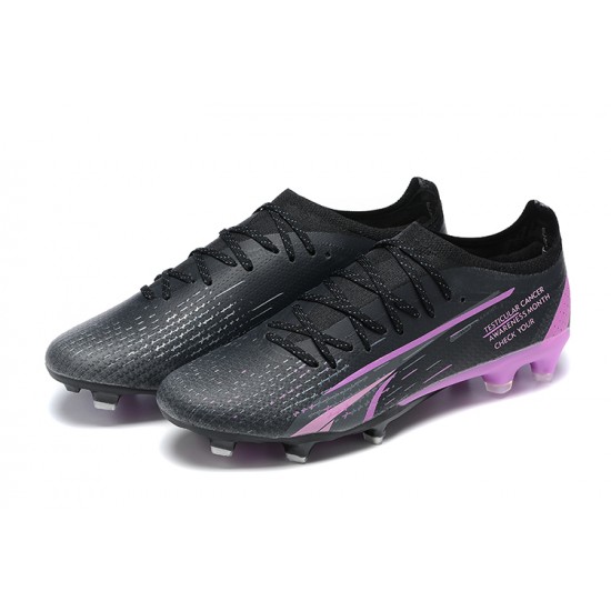 Puma Ultra Ultimate FG Low-Top Black Purple For Men Soccer Cleats