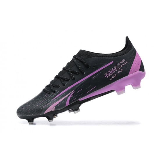 Puma Ultra Ultimate FG Low-Top Black Purple For Men Soccer Cleats 