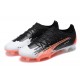 Puma Ultra Ultimate FG Low-Top Black White Red For Men Soccer Cleats 