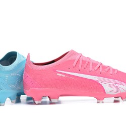 Puma Ultra Ultimate FG Low-Top Blue Pink For Men Soccer Cleats 