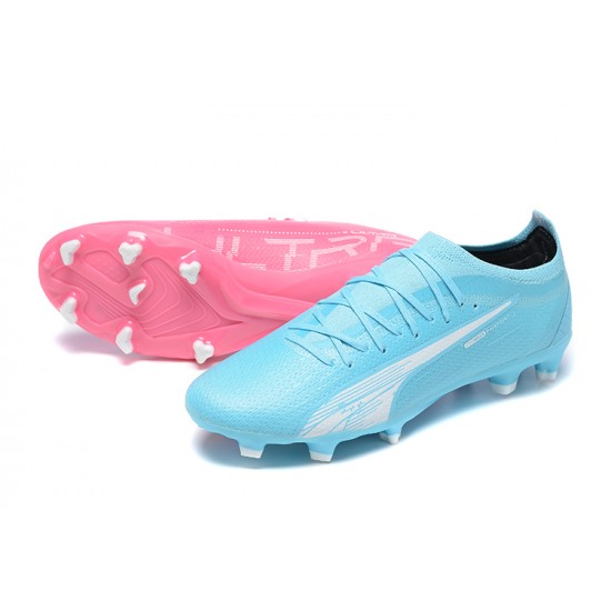 Puma Ultra Ultimate FG Low-Top Blue Pink For Men Soccer Cleats