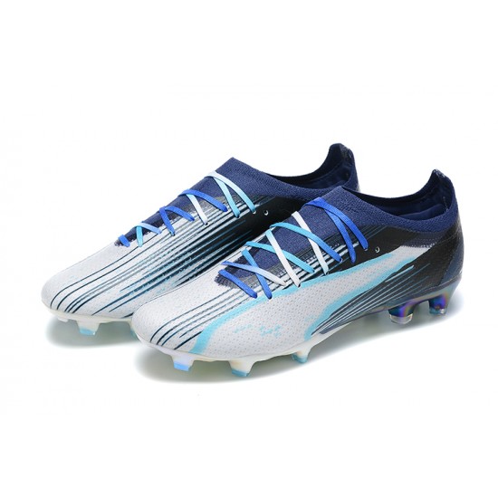 Puma Ultra Ultimate FG Low-Top Blue White For Men Soccer Cleats