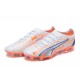 Puma Ultra Ultimate FG Low-Top Blue White Orange For Men Soccer Cleats