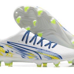 Puma Ultra Ultimate FG Low-Top Blue White Yellow For Men Soccer Cleats 