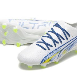 Puma Ultra Ultimate FG Low-Top Blue White Yellow For Men Soccer Cleats 