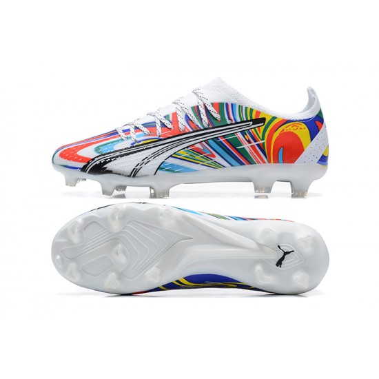 Puma Ultra Ultimate FG Low-Top Multi White For Men Soccer Cleats 