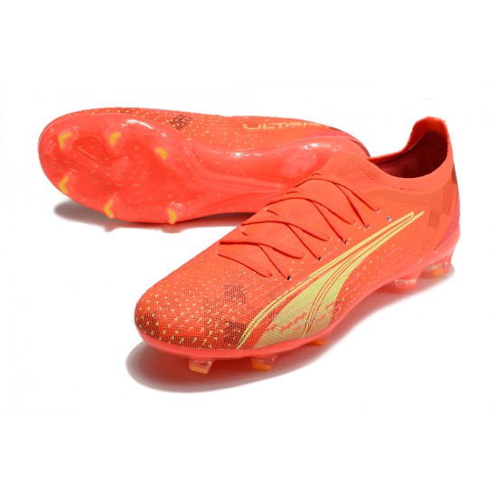 Puma Ultra Ultimate FG Low-Top Red Gold For Men Soccer Cleats