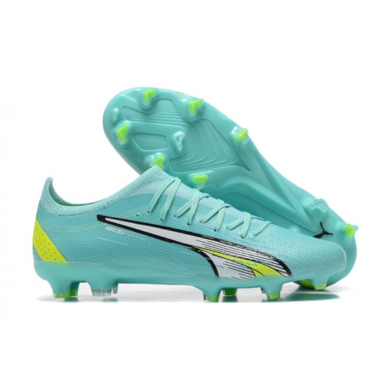 Puma Ultra Ultimate FG Low-Top Turqoise Yellow For Men Soccer Cleats