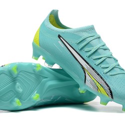 Puma Ultra Ultimate FG Low-Top Turqoise Yellow For Men Soccer Cleats 