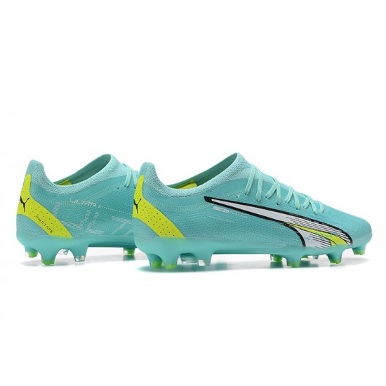 Puma Ultra Ultimate FG Low-Top Turqoise Yellow For Men Soccer Cleats
