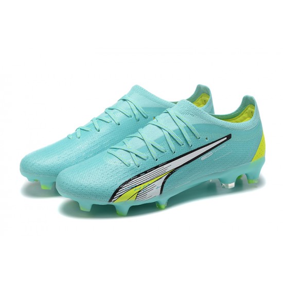 Puma Ultra Ultimate FG Low-Top Turqoise Yellow For Men Soccer Cleats